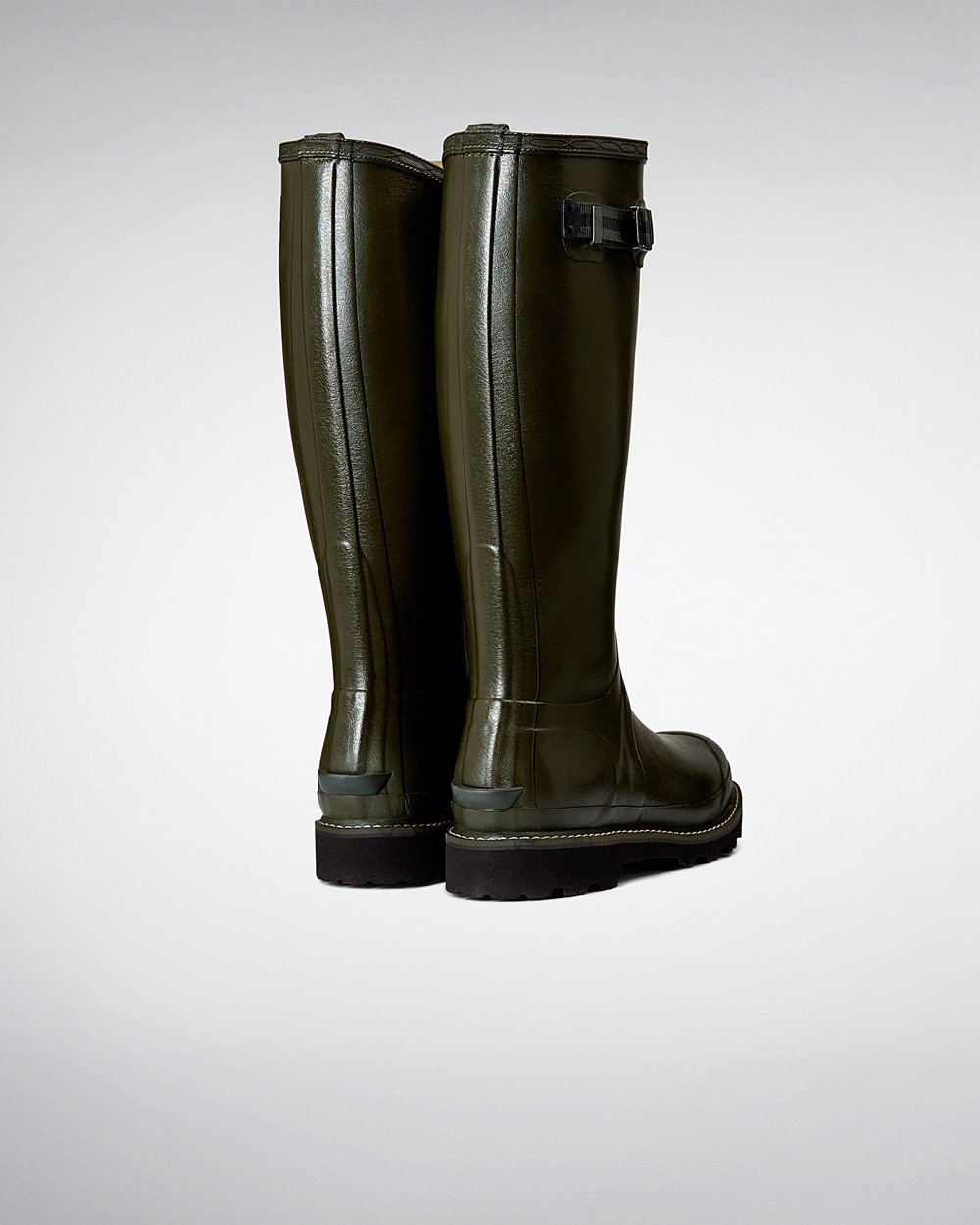 Hunter Mujer Balmoral Poly-Lined - Botas de Lluvia Verde Oscuro Oliva - 971-COTMSV